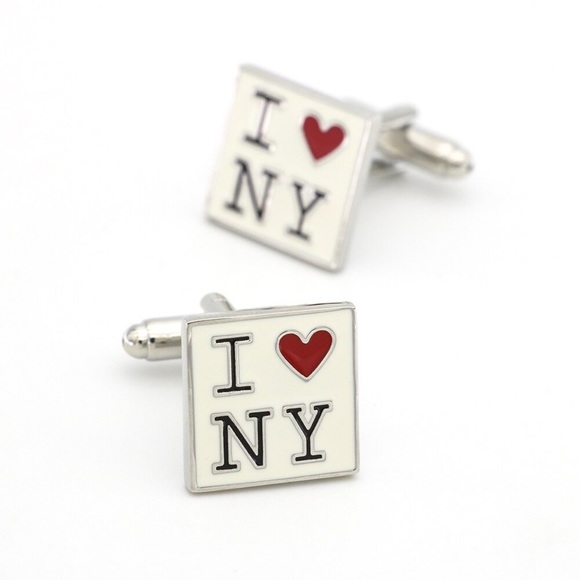 ‘I ❤️ NY’ I Love New York Square Cufflinks - Picture 4 of 16